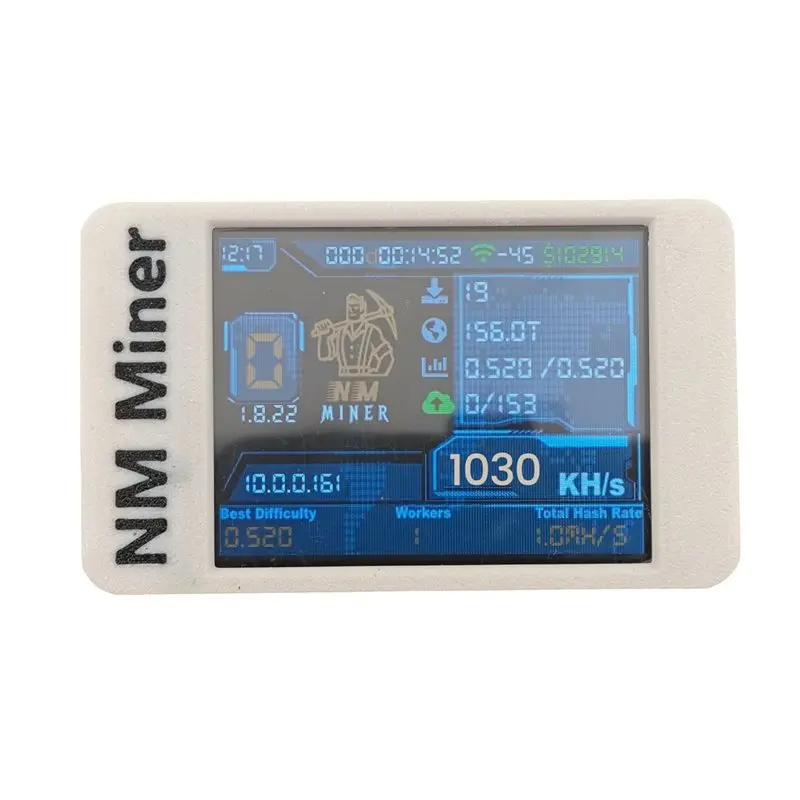 A01F-Nerdminer PRO Nmminer 1030KH/S BTC Solo Miner Bitcoin Crypto Solo Lottery Miner 2.8 Inch Color Display Miner