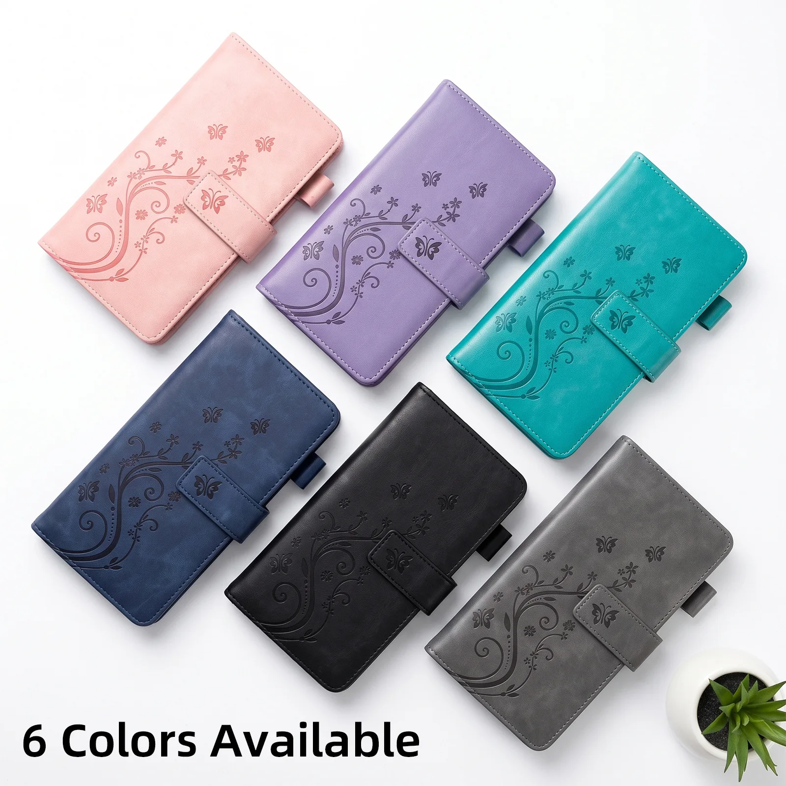 A6 Notebook High-Quality Leather Cover Butterfly Embossed Mini Notebook Portable Pocket Record Journal 192 sheet Stationery