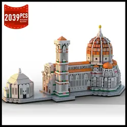 Moc City Architecture Cathedral of Florence Bell Tower Model Building Blocks Landmark MOC-183760 Constructor Bricks Toys Gifts