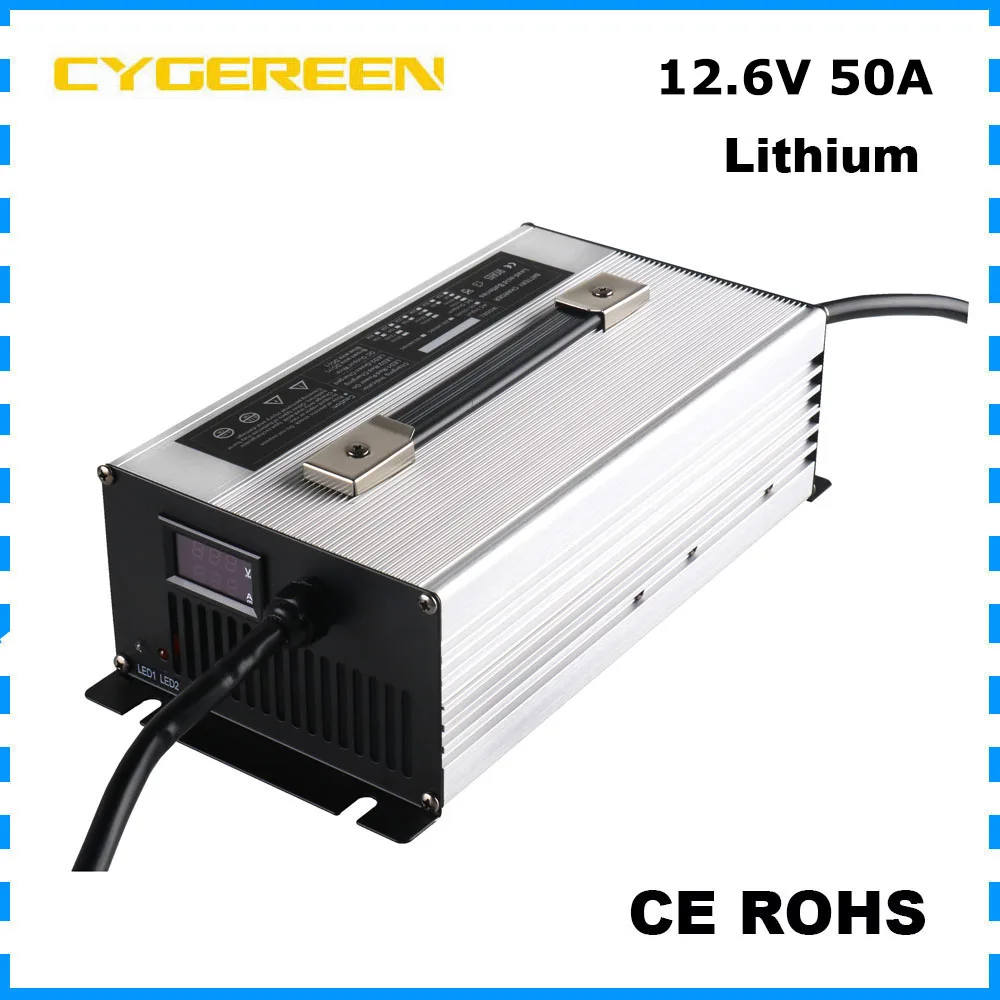 

1500W 12V 50A 3S Li-ion Fast Charger 12.6V 200AH Lithium Forklift RV Solar Golf Cart Sightseeing Car Battery Charger