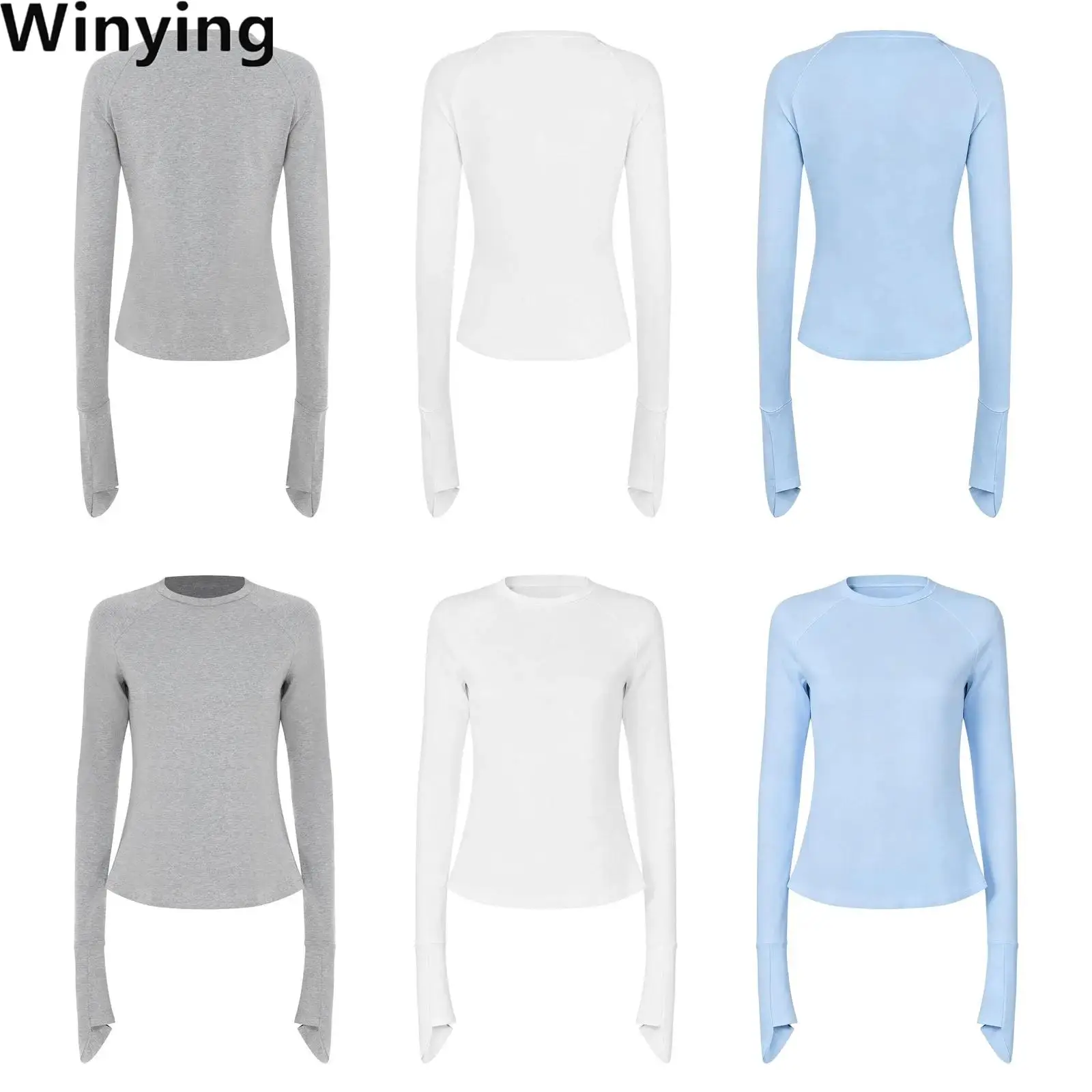 Women Anti-scratch Adaptive T-shirt Special Need Clothes Long Sleeves with Stay-on Scratch Mitts Crew Neck Blouse Top for Home