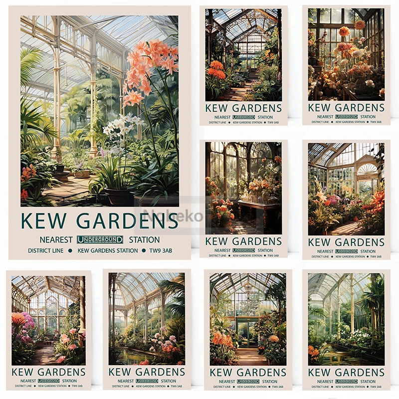 William Morris Kew Gardens Posters Vintage Floral London Prints Canvas Painting Wall Art Pictures Home Room Modern Decoration