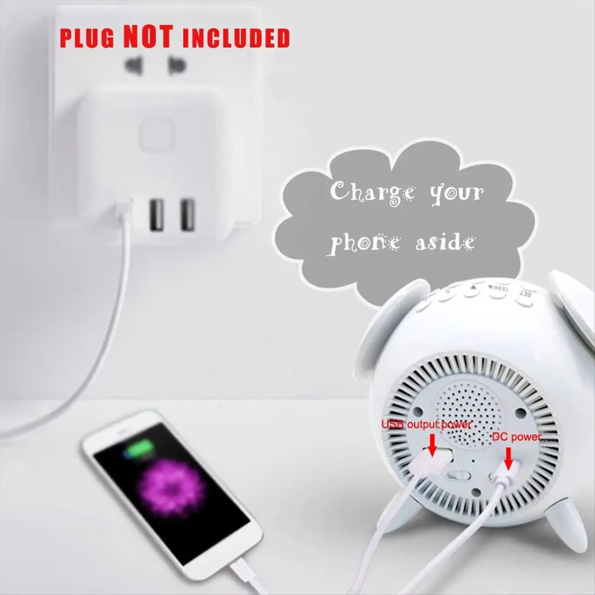 lillili Digital Alarm Clock with Sunrise Sunset Light Rechargeable Simulation Awakening Colorful Atmosphere Light for Bedroom