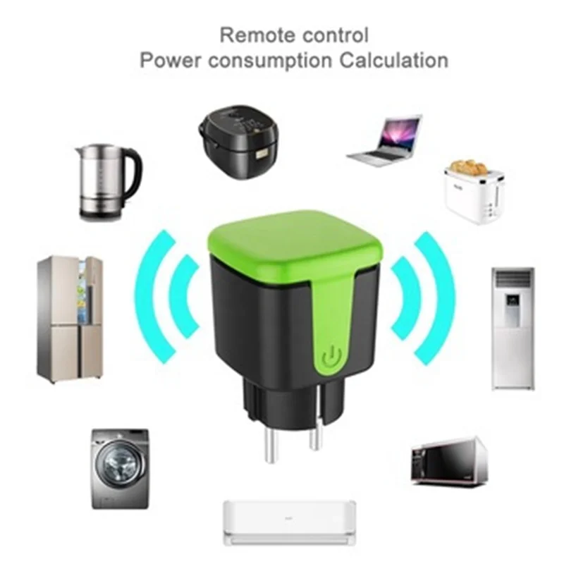 Prise intelligente extérieure avec fonction de moniteur d'alimentation, télécommande WiFi, prise UE, Tuya Smart Life, Alexa, 16A