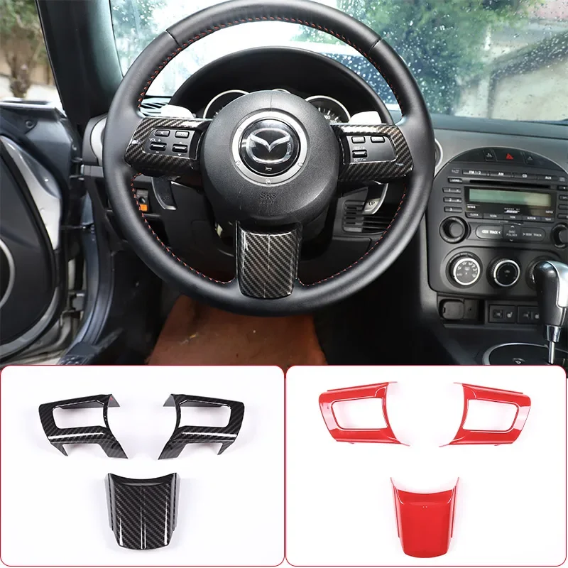 

Для Mazda MX-5 NC 2009-2014 ABS углеродное волокно автомобильный руль кнопка декоративная рамка наклейка аксессуары для салона автомобиля