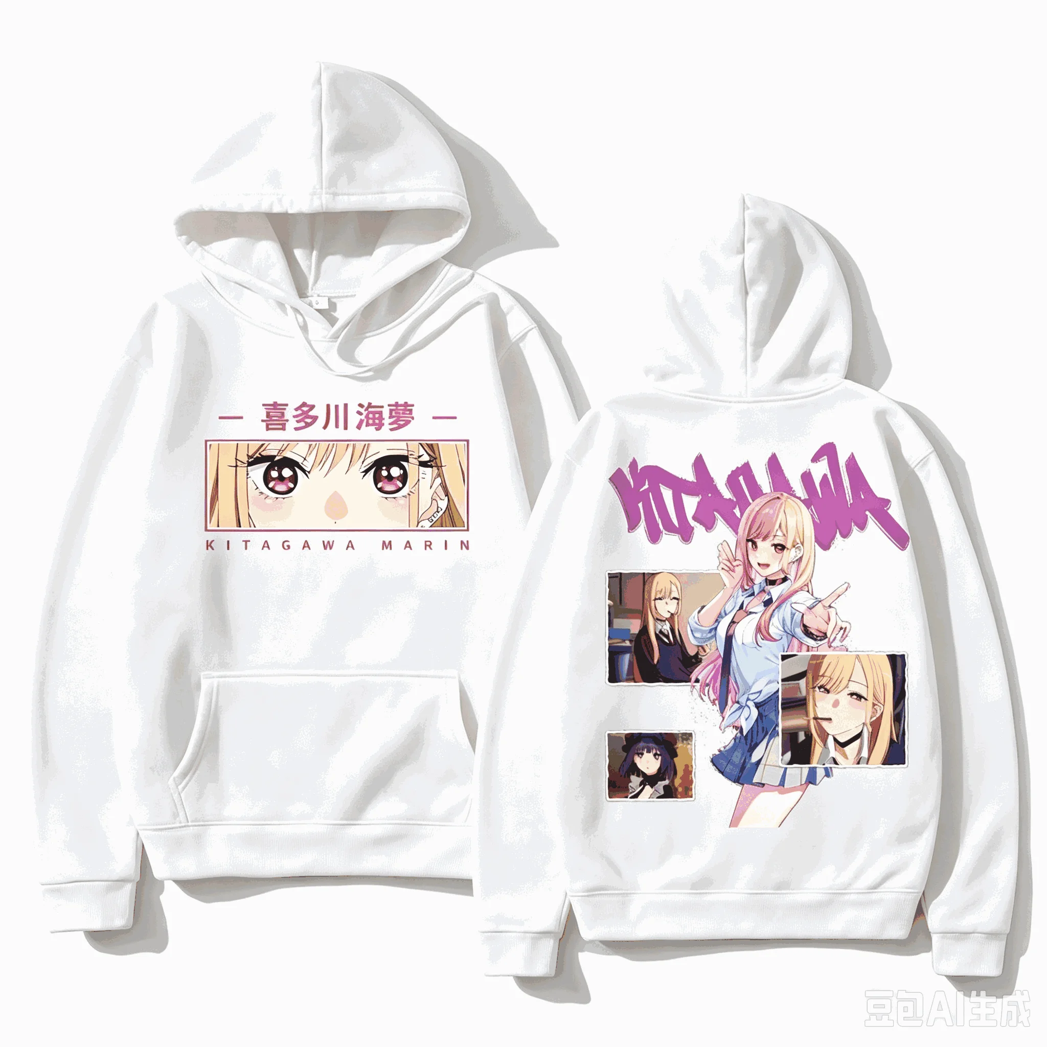 Manga My Dress‑Up Darling Marin Kitagawa Printed Hoodie Unisex Pullover Sweatshirt Harajuku Streetwear Loose Casual Tops Gift