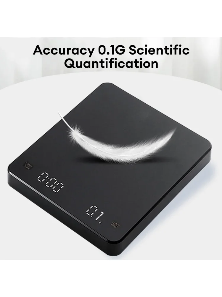 Digital Coffee Scale with Timer LED Screen Espresso USB 3kg Max.Weighing 0.1g High Precision Measures in Oz/ml/g Kitchen Scale