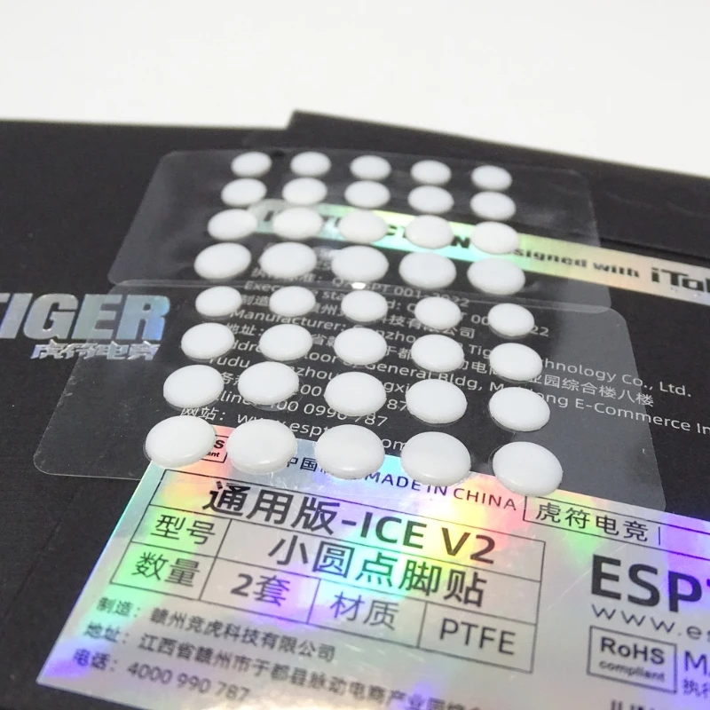 Esportstiger 마우스 스케이트 아이스 버전 DIY 범용 도트 마우스 피트 패드, 흰색 글라이드, 둥근 모서리