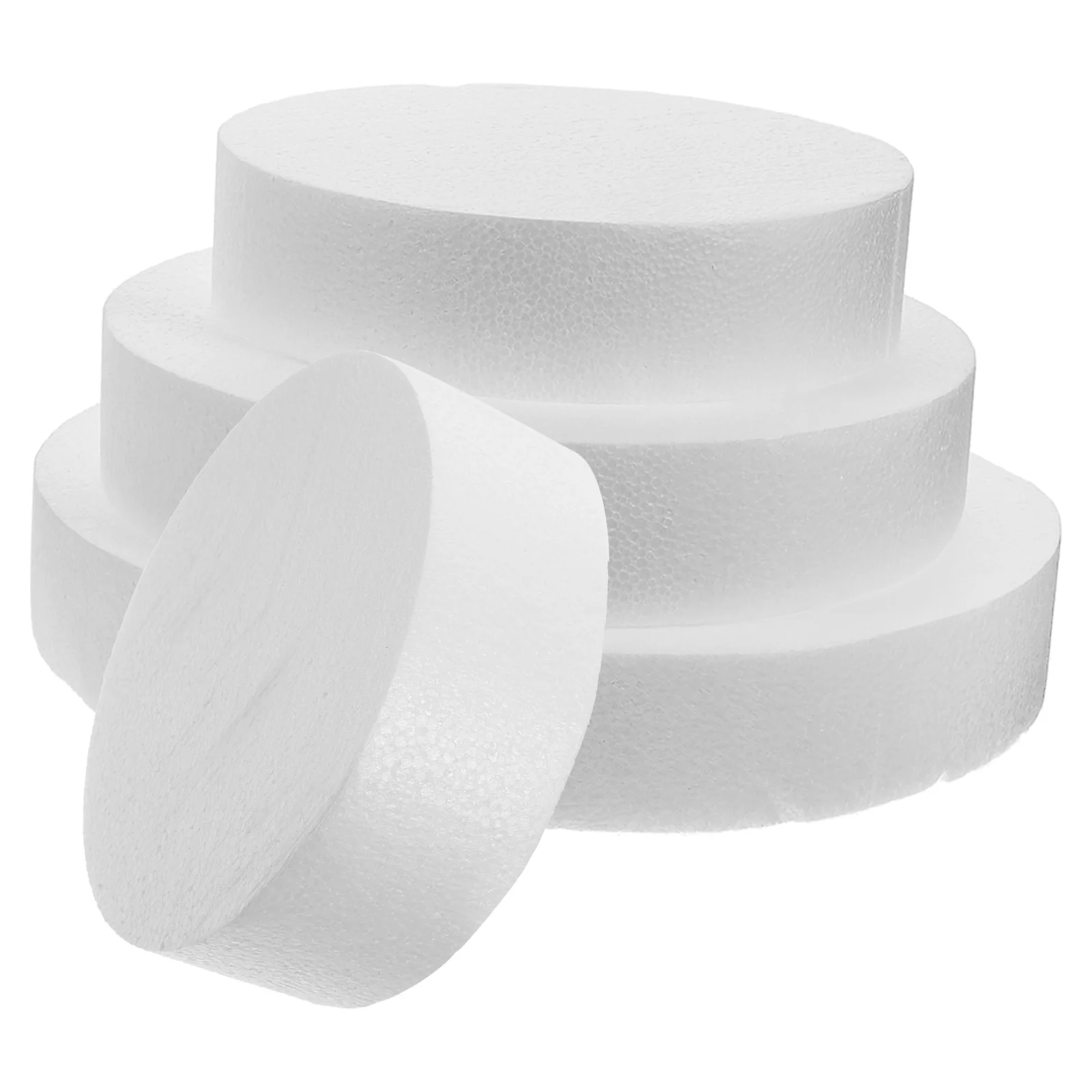 4 Pcs Foam Cake Dummies Cakes Practice Prop Icing White DIY Craft Cupcake Stand