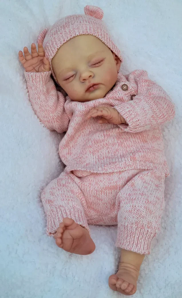 Muñeca Reborn realista de cuerpo de algodón suave Irys y Lily de 18 pulgadas, pintura de múltiples capas, piel 3D con venas visibles, pelo pintado a mano