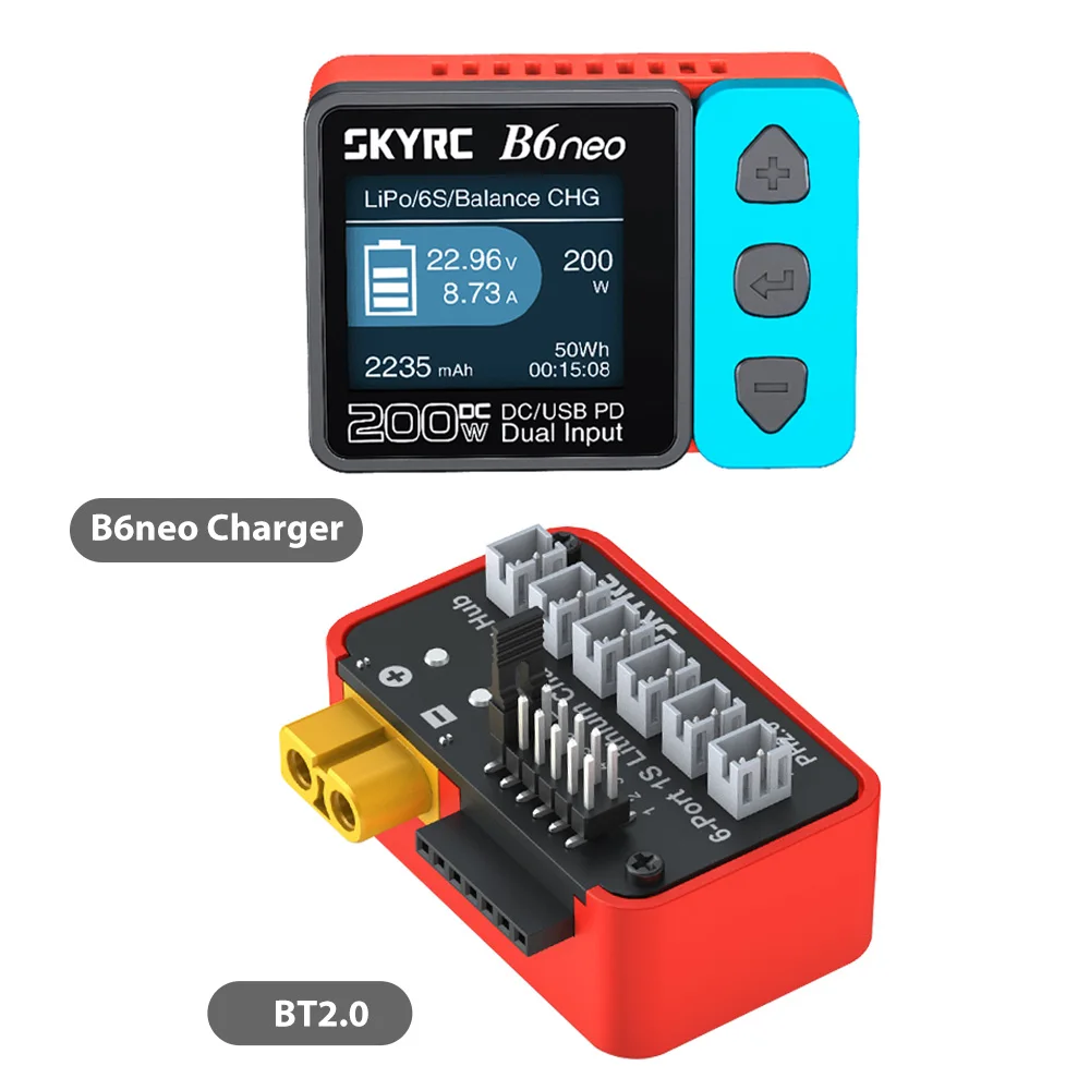 SKYRC Batterijoplaadhub OSH 6-poorts 1S Batterijoplaadhub voor LiPo LiFe Li-ion LiHV Ondersteuning B6neo B6ACneo B6neo+ B6neo 2