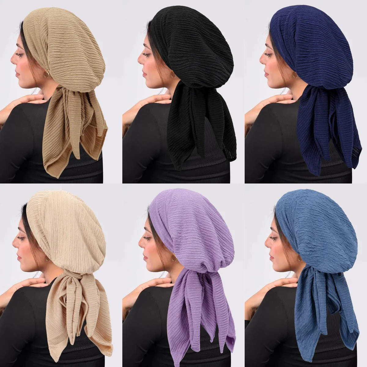 

2025 New Muslim Women Inner Hijab Headscarf Stretch Bonnet Hair Loss Head Wrap Chemo Cap Bandanas Headband Turbante Mujer