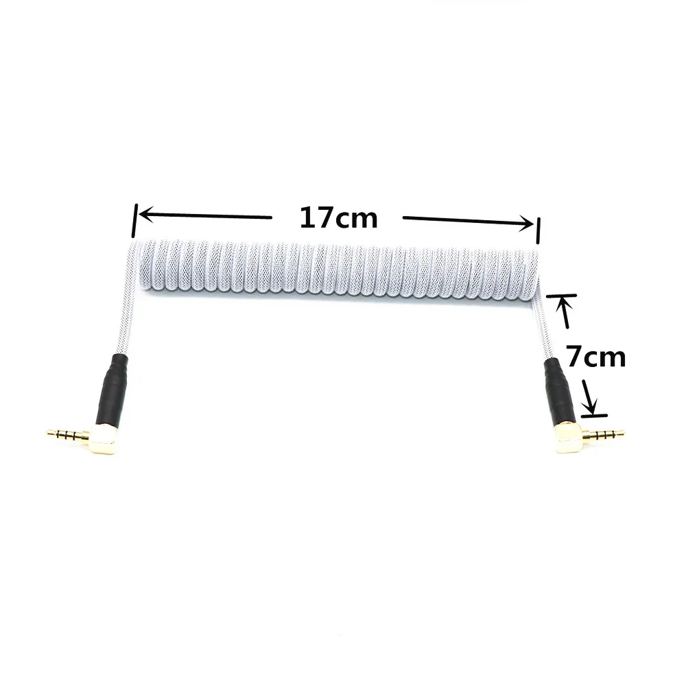 Imagem -02 - Cabo Enrolado da Mola de Trrs para o Teclado Mecânico Rachado Rodou Sc7 por Videomic go Video Micro-tipo Cabos de Ângulo do Cabo de Áudio de Microfones o