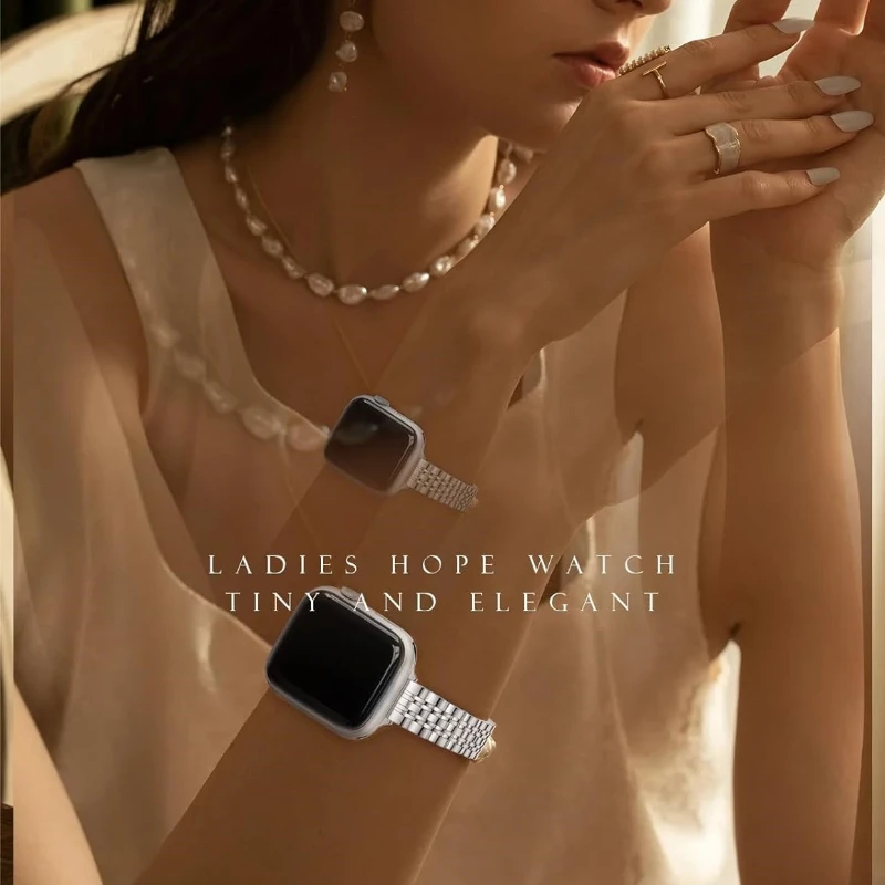 حزام من الفولاذ المقاوم للصدأ لساعة أبل 40 ملم 44 41 45 38 49 42 46 ملم سوار نسائي نحيف سلسلة IWatch 10 Ultra 9 8 7 6 5 4