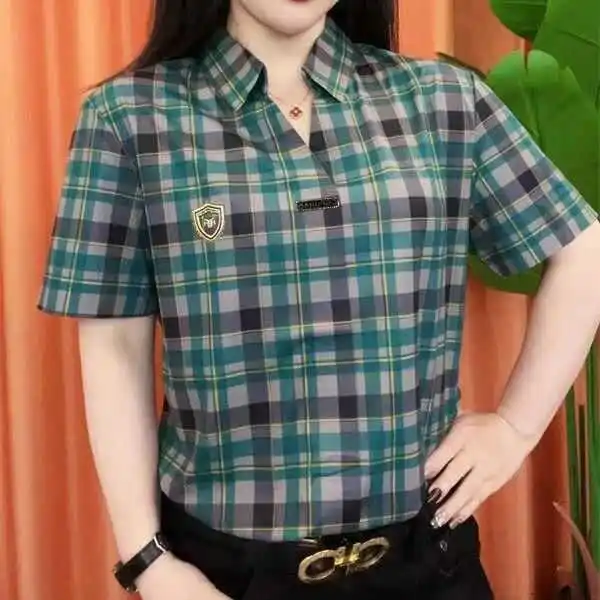 

Мужская рубашка Slim Fit с коротким рукавом, модная, повседневная, универсальная, летняя, новинка, молодежная, популярная, без глажки, с узором в клетку