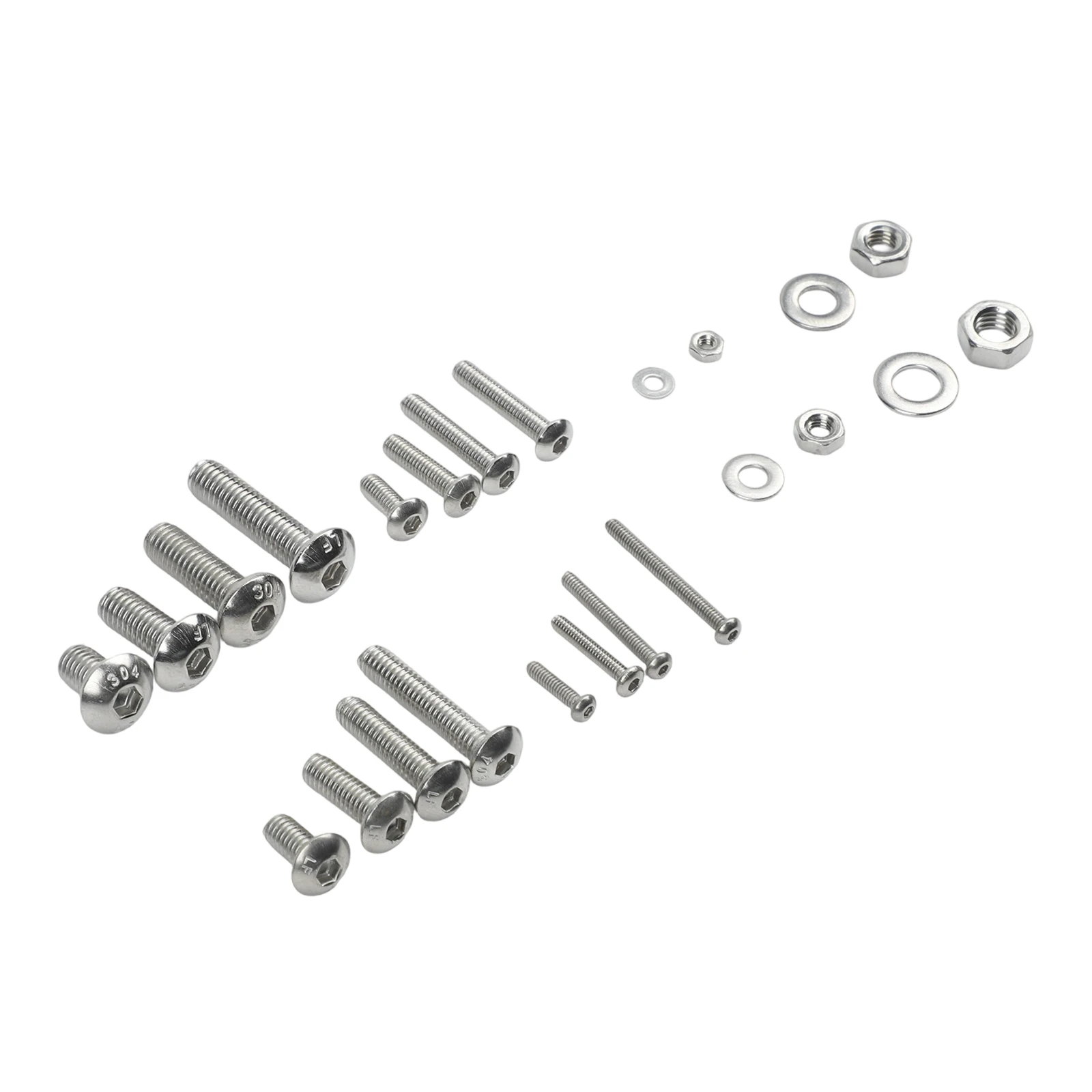 

880PCS Metric Stainless Steel Hex Socket Cap Screws Nuts and Washers Set Covering M2 M5 Sizes for Professional Use