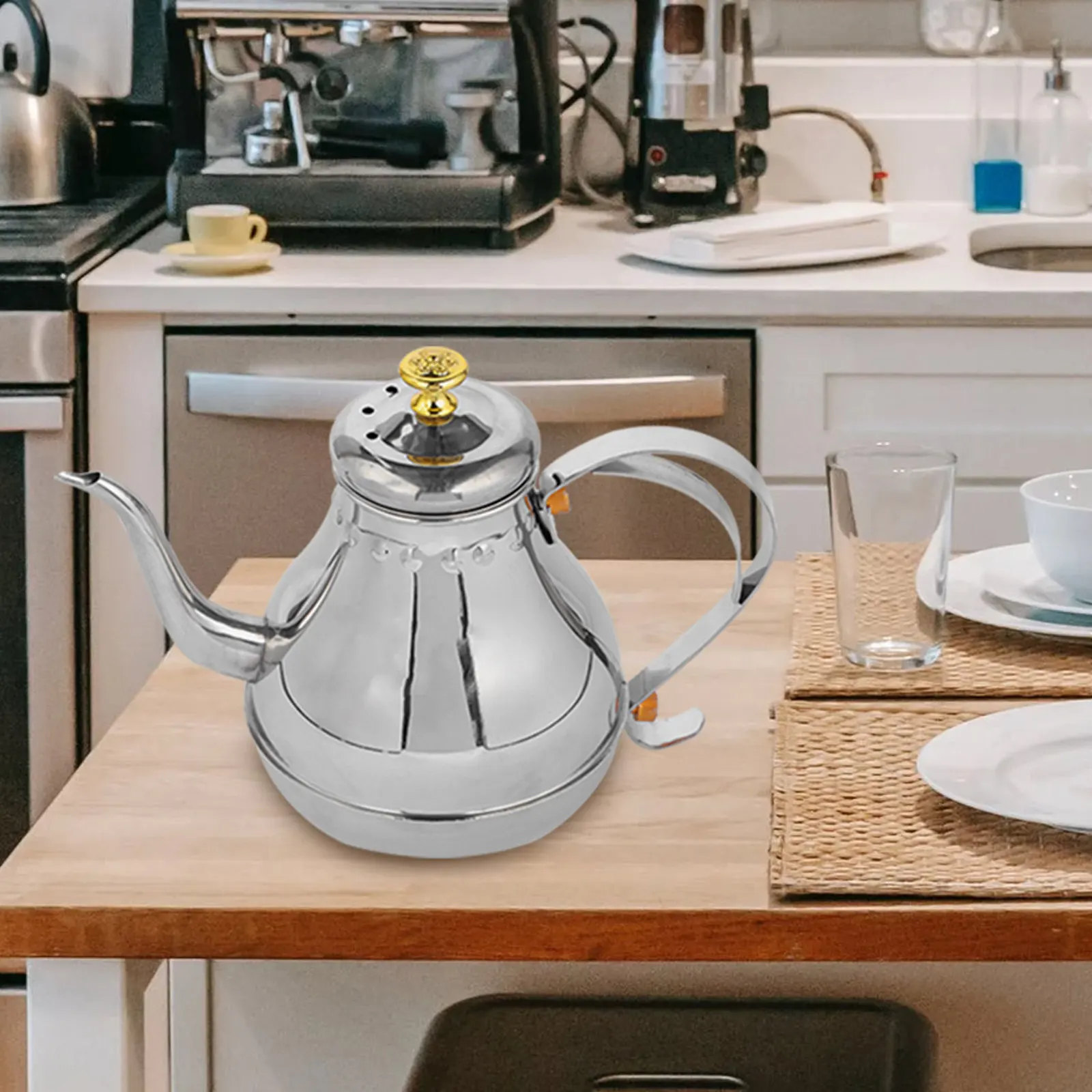 1Pcs Premium Stainless Steel Tea Kettle Ergonomic Cool-Touch Handle for Gas Electric Stove Boiling Water for Green Black Herbal