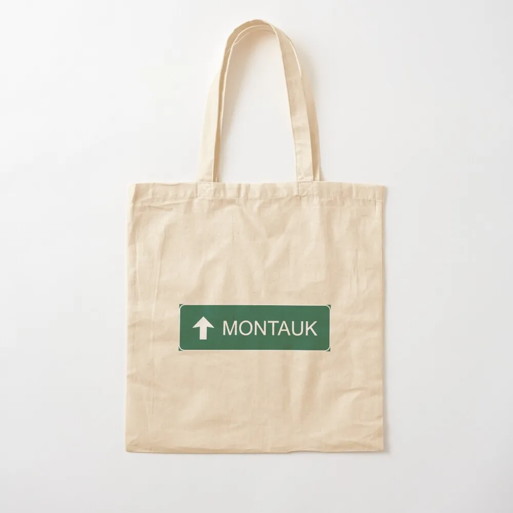 Montauk. Road sign Tote Bag bags woman 2026 foldable reusable bag ecological bags