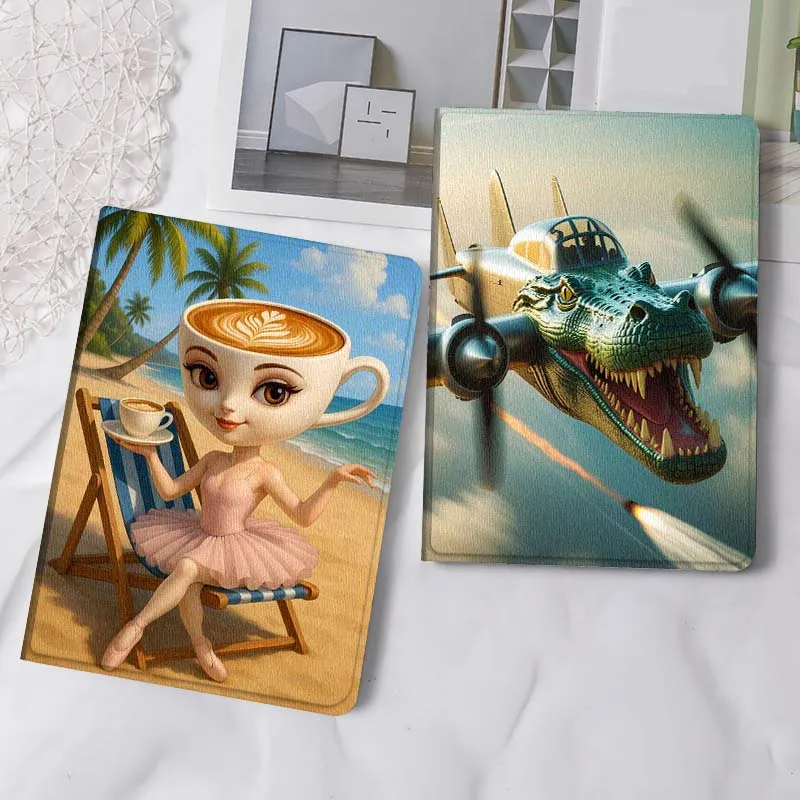 

Чехол для планшета Ballerina Cappuccina Art для Apple iPad Air Pro mini 1 2 3 4 5 6 7 8 9 11 M2 M3 M5 M4 5th 6th 7th 10th 11th, подарок