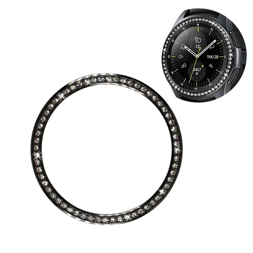 Anel de Bezel de Diamante em Liga de Ouro Rosé Compatível com Galaxy Watch 42mm, Protetor de Colisão e Arranhões para Smartwatch, Luxo e Moda