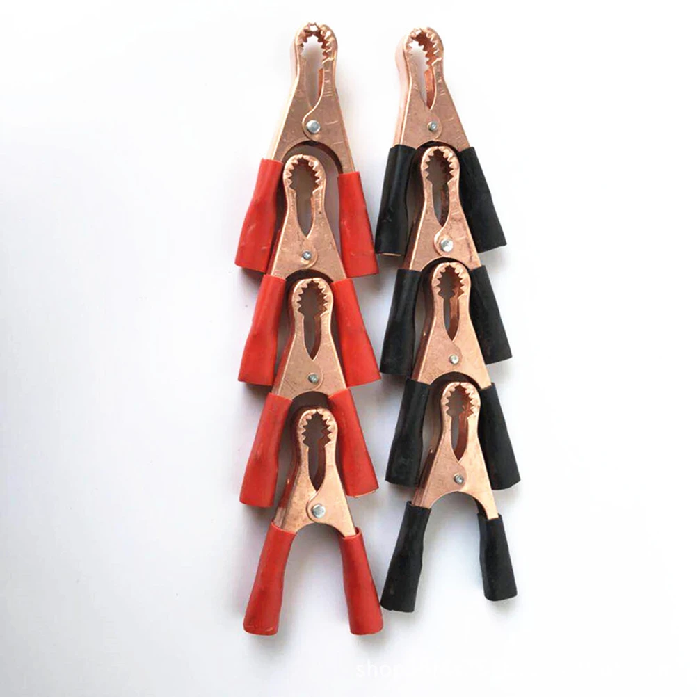 

10pcs 80Mm Professional Clip Durable Charging Clamps Copper Plated Insulated For Car Truck Auto