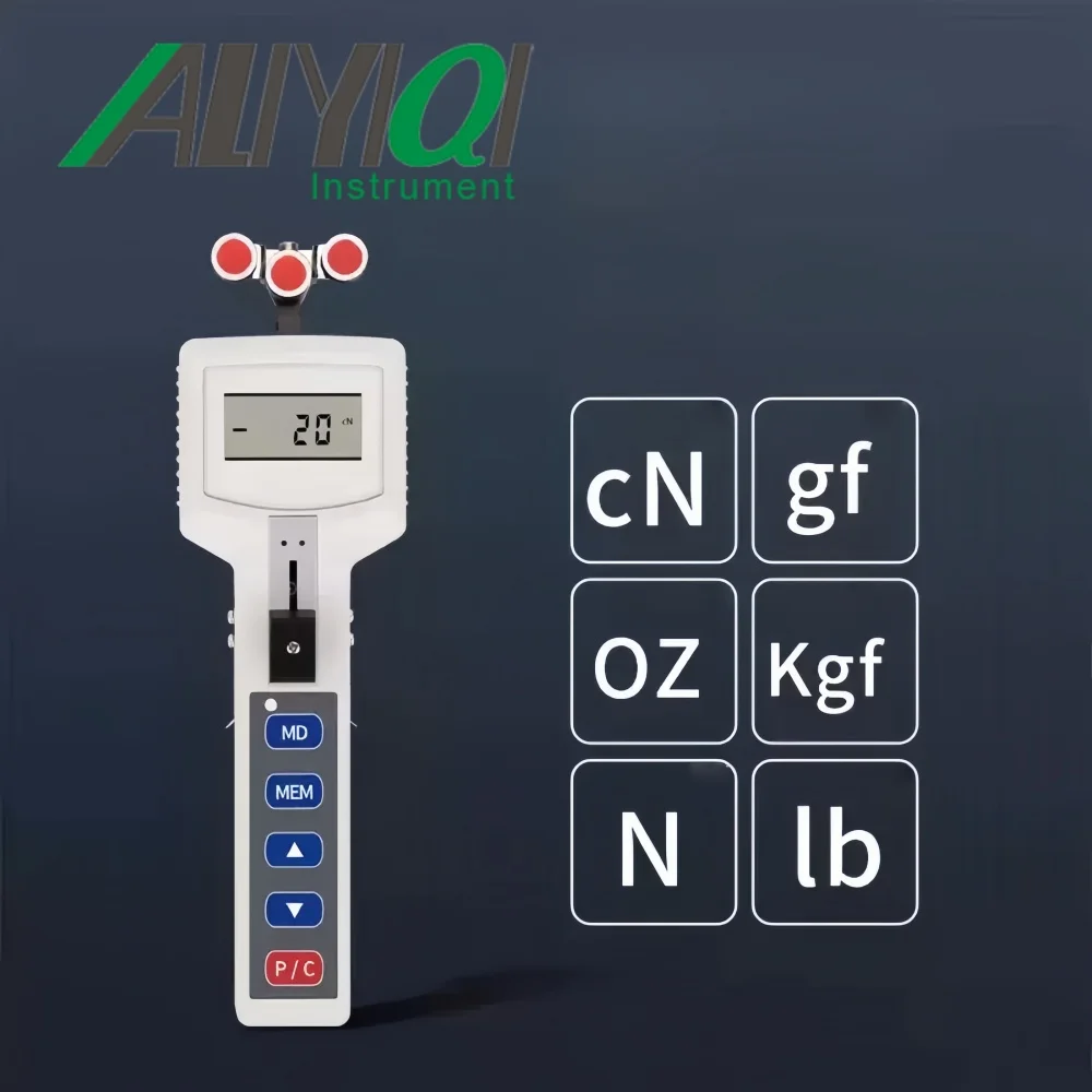 With Backlight  AZSH-500cN  Handheld Digital Tension Tester Steel Wire Carbon Fiber TestingTension Gauge Connect With PC By USB