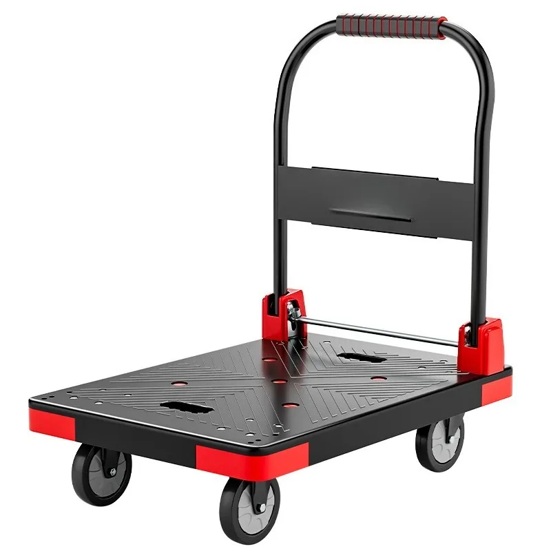 Foldable Portable Silent Flatbed Cargo Cart Heavy-Duty Large-Sized Thickened Iron Plate 400KG (800LBS) Load​ 3. 400KG (800LBS)