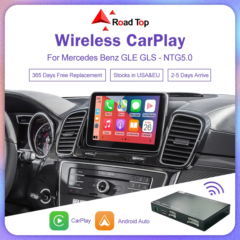 Wireless CarPlay for Mercedes Benz GLE GLS 2016-2018 NTG5.0 Support Factory Screen Update Mirrorlink,Siri,Original Control