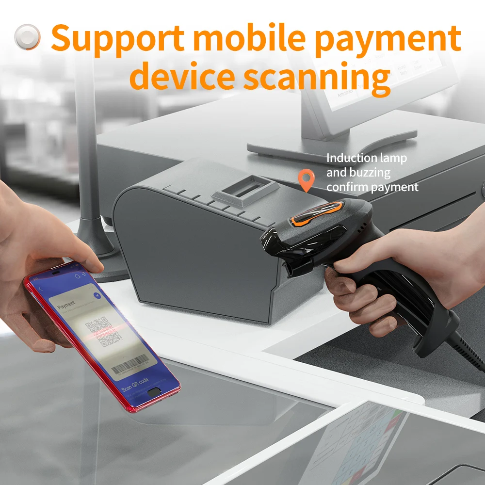 GTCODESTAR Handheld 2D Barcode Reader Supermarket USB Barcode Scanner 1D Wired QR Code Reader for Inventory  Barcode Scanning