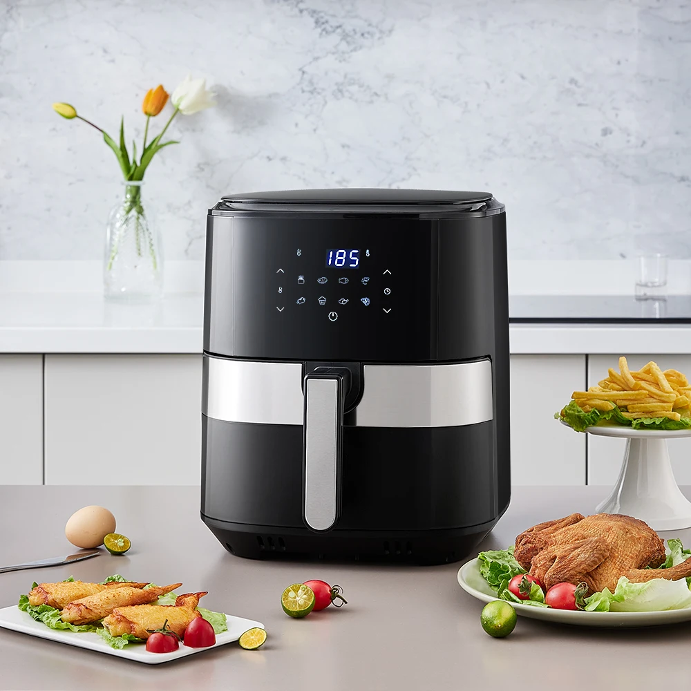 KOMORE 8L Touch Control Air Fryer with Display 8 Preset Modes &60 Minutes Timer & 80°C-200°C Adjustable Temperature