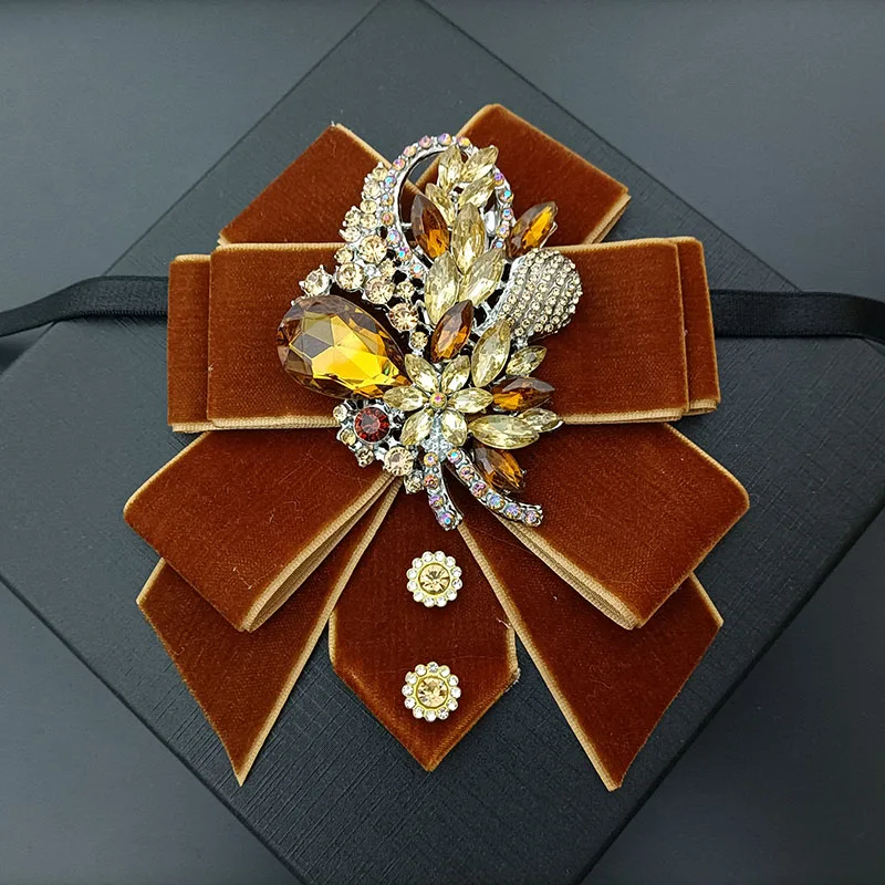 Herren Fliege Samt Strasssteine Handgefertigter Schmuck Geschenke High-End Business Bankett Anzug Hemdkragen Blume Männer Hochzeit Fliege – Detail 16