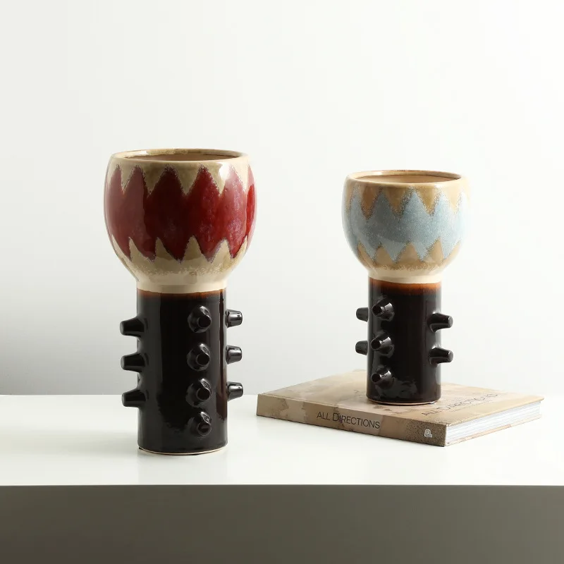 Abstract Torch Ceramic Vase Villa Hotel Living Room Decorative Cabinet Creative Art Ornament
