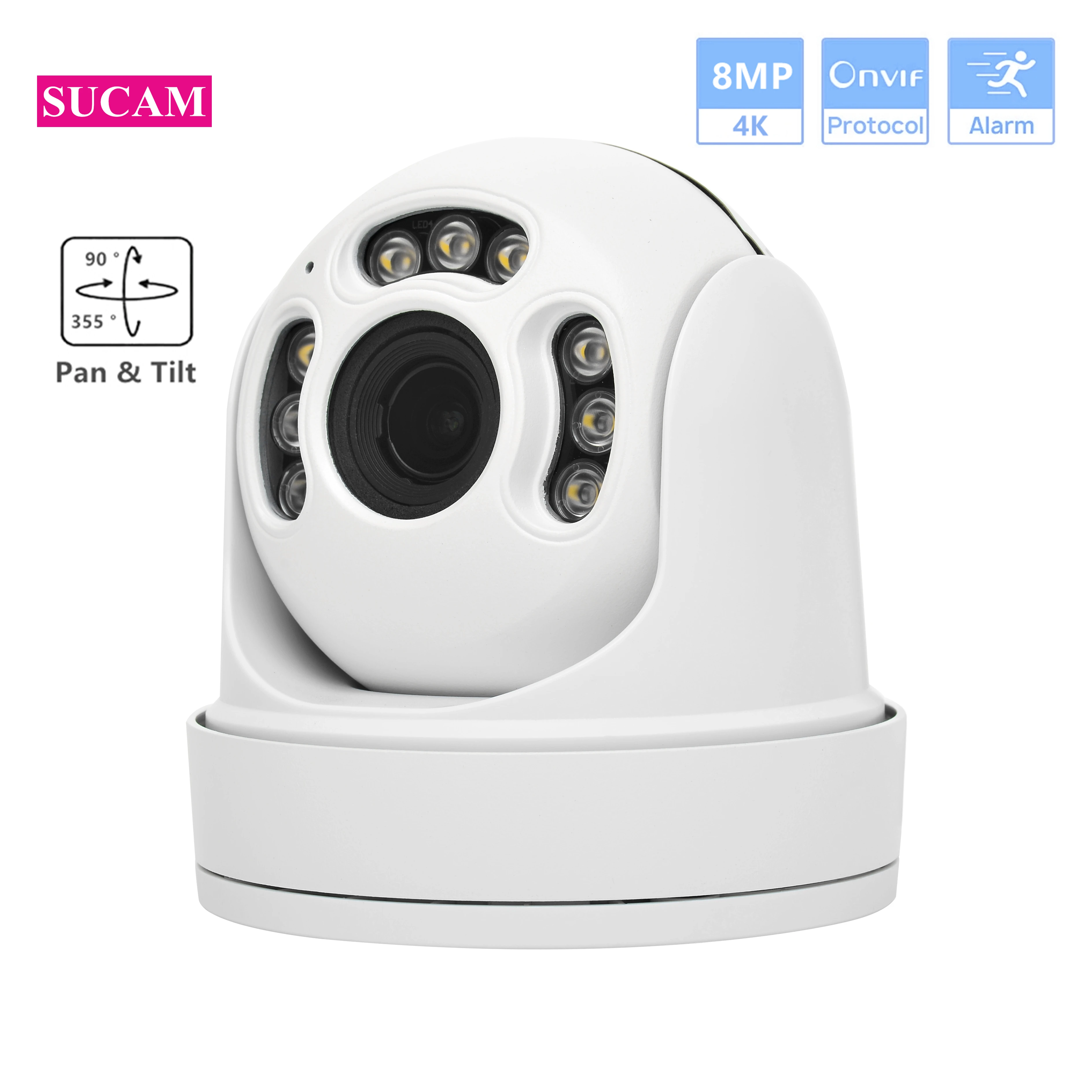 60M IR 8MP Middle Speed IP PTZ Security Camera Pan Tilt Motorized 5xZoom Home Streed Wired Infrared Network ONVIF Cameras