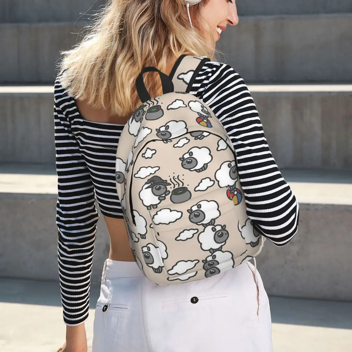 Sheep Farm Backpack Student Boys Girls BookBag Kids School Bag Computer Shoulder Bags for Men Women