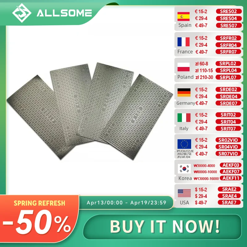 

Diamond Sandpaper Coated Honeycomb Replacement Abrasive Paper Sand Paper Grinding Paper 150# 240# 400# 1000# Grit HT414-417