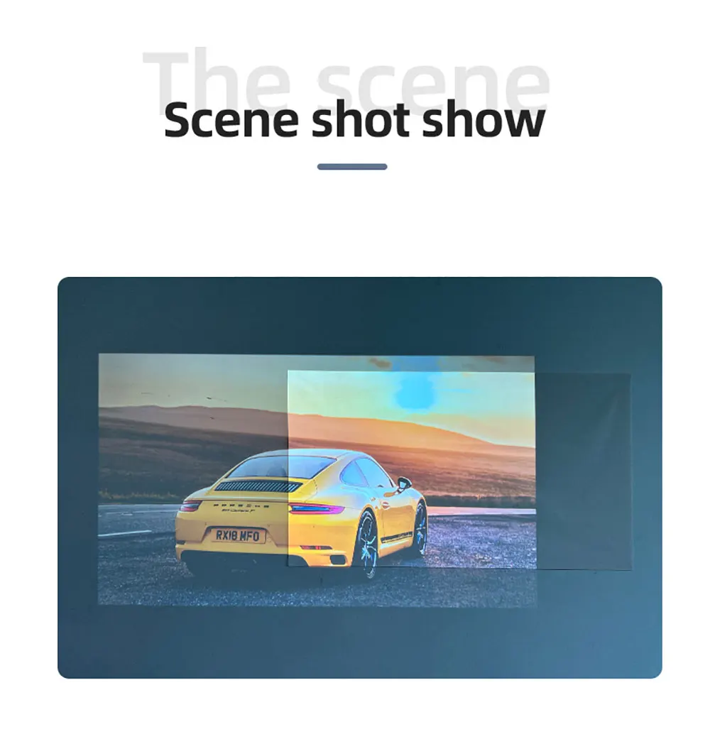 ZHNUWIE-Pantalla de proyector con rejilla blanca, pantalla de proyección antiluz 16:9, 60, 72, 84, 100, 120, 133 en tela reflectante para cine en casa