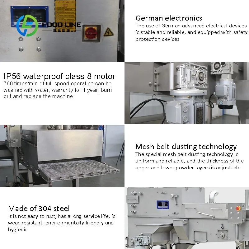 600MM Width Belt Chicken Popcorn Breading Machine Diced Chicken Bread Crumb Coating Machine Drum Flouring Breader Customized