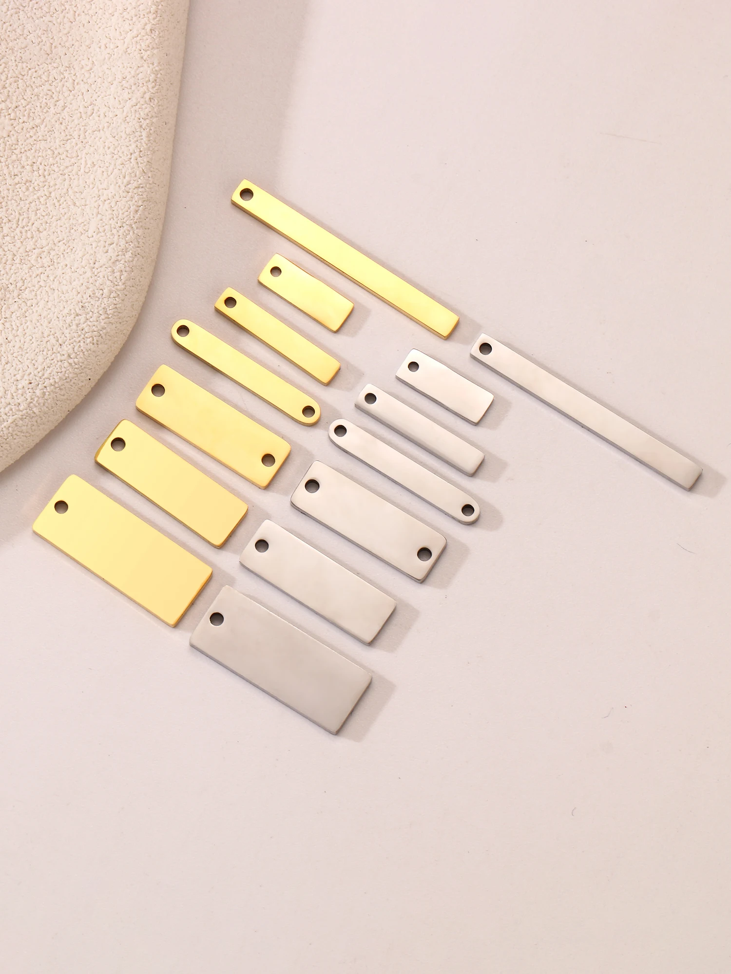 Connecteur rectangulaire vierge pour polissage miroir, breloques pour bricolage, fabrication de bijoux, pendentifs en acier inoxydable, artisanat, accessoires de collier, 5 pièces