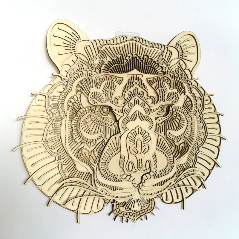 

3D wood wall decoration three-dimensional layer carving tiger wall winding painting decoration living room pendant sofa backgrou
