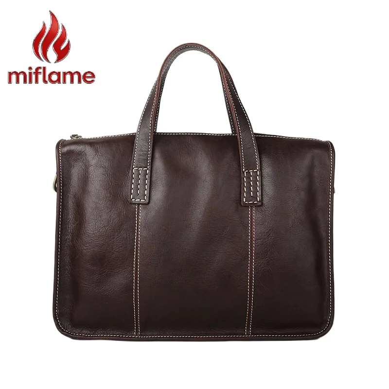 

Luxury Handbag Purse for Men Vintage Genuine Leather Top Grain Cowhide Handmade Messenger Bag Casual Office Briefcase