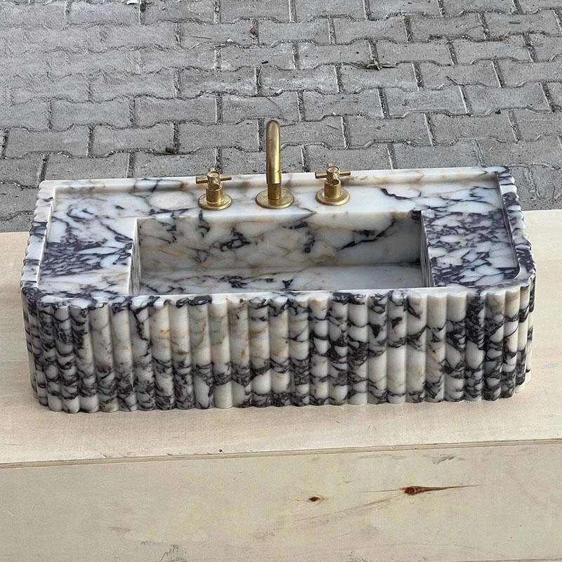 Natural Marble Bathroom Sink Vanity Top for Villa Hotel Bathroom Home Wash Basin No Splicing
