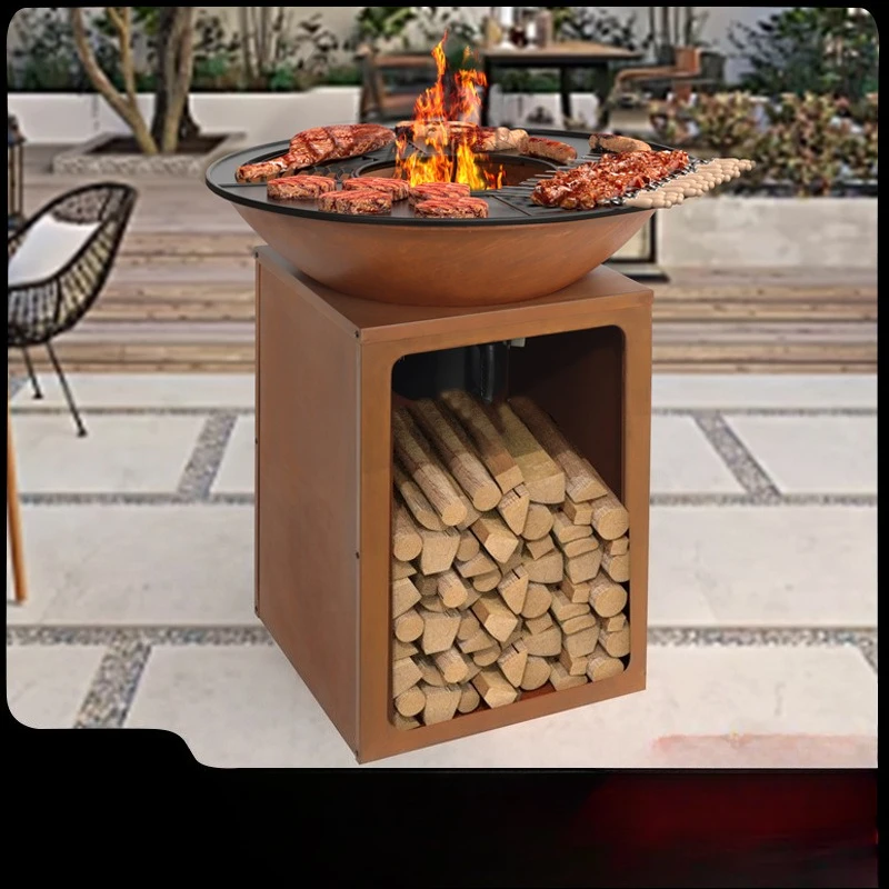 Wholesale Weathering Steel Stove Fire Pit Outdoor Yard Barbecue, Wood Burning Grill Barbecue Heating Stove