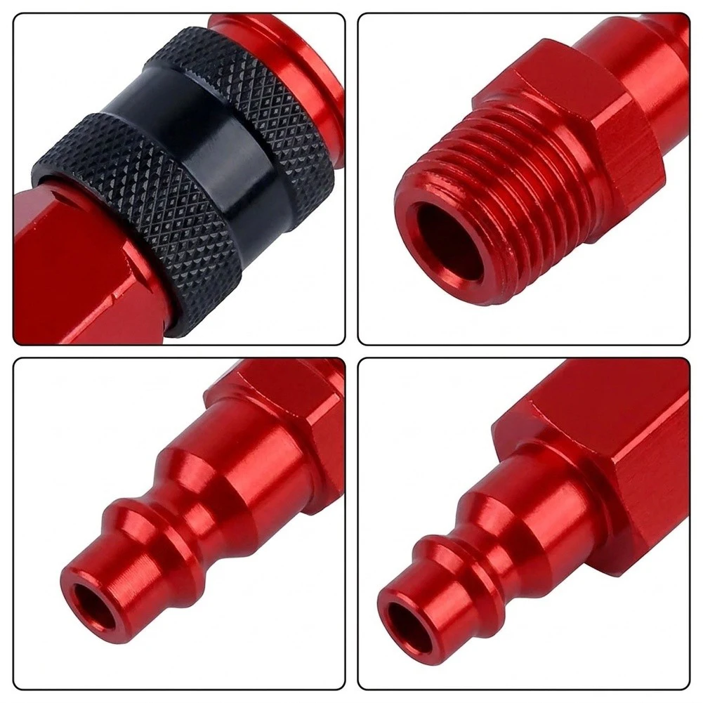 For Air Quick Connect Coupler Set 14-Piece for Compressor Workflows and Pneumatic Tool Integration Without Tools Required