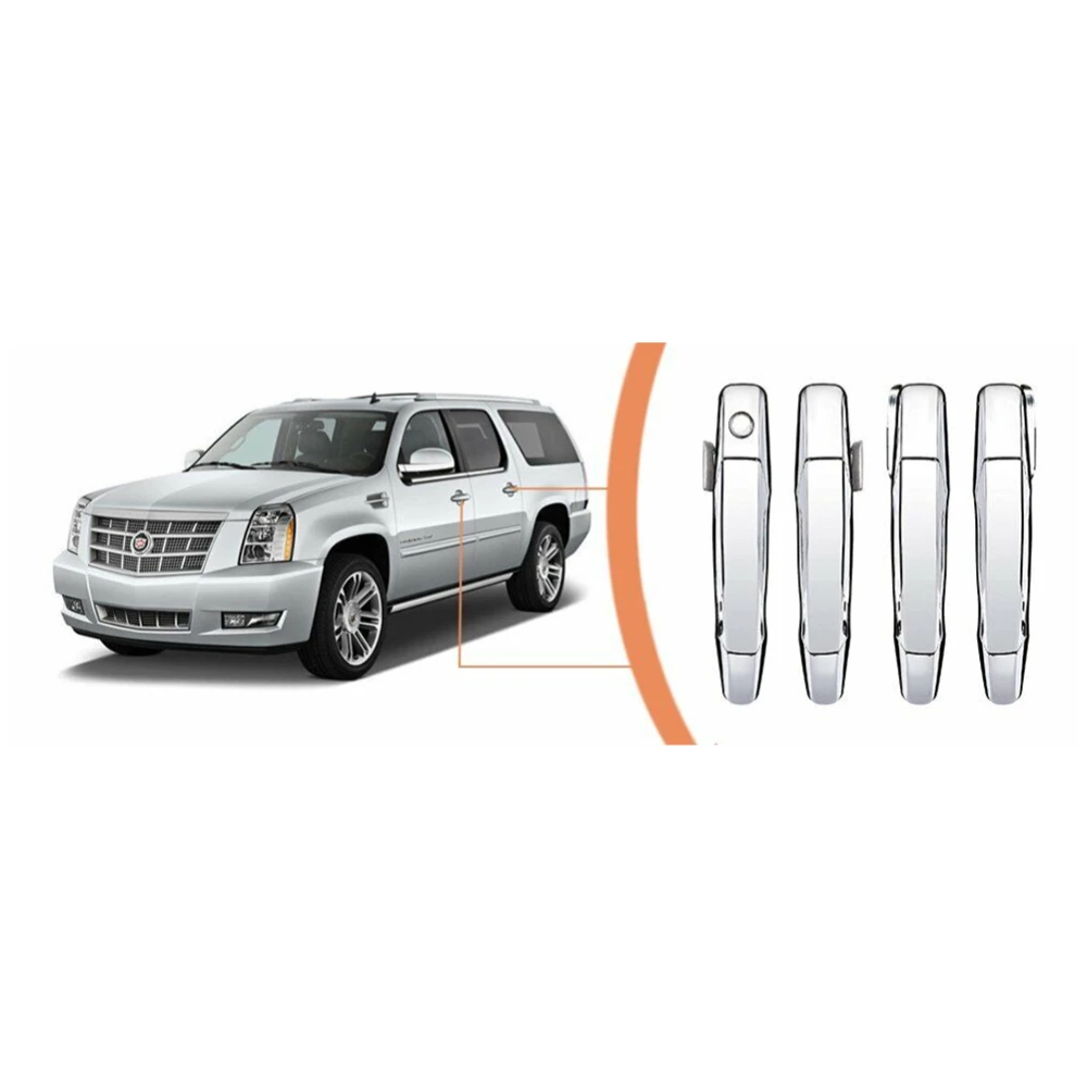 ​4x Chrome Door Handles for Chevy Tahoe GMC Yukon Sierra Denali 07-13 Left Right