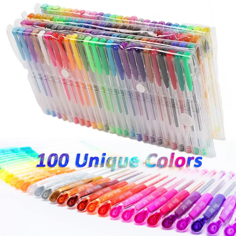5-100 sztuk zestaw długopisów żelowych 100 kolorów zestaw długopisów do robienia kart, kolorowanki dla dorosłych, Journaling Planner Crafting Doodling Drawing