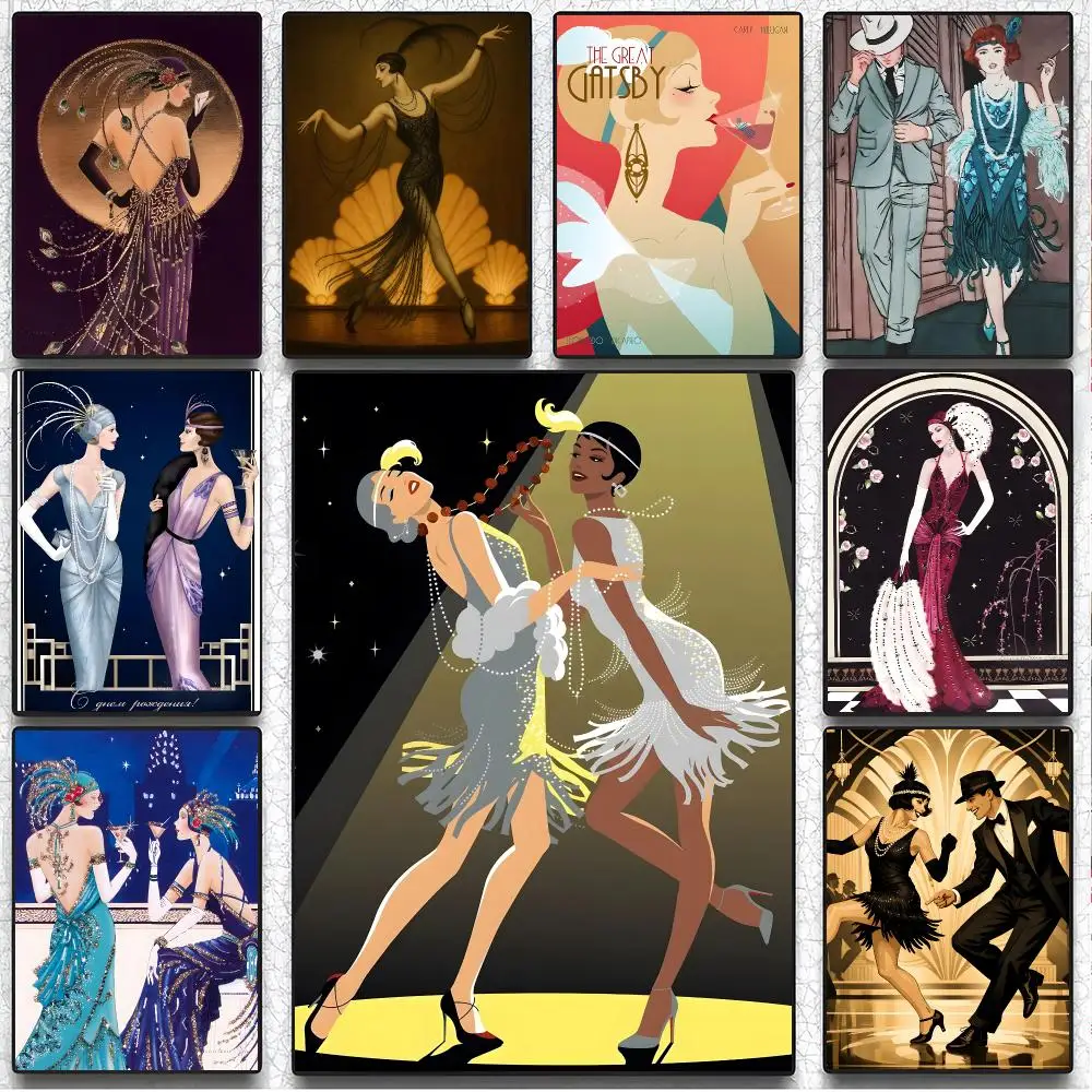 Art Concept The Flapper Poster Artistic Peel-Off Wall Decor, Indoor Outdoor Home Ornament for Collectors