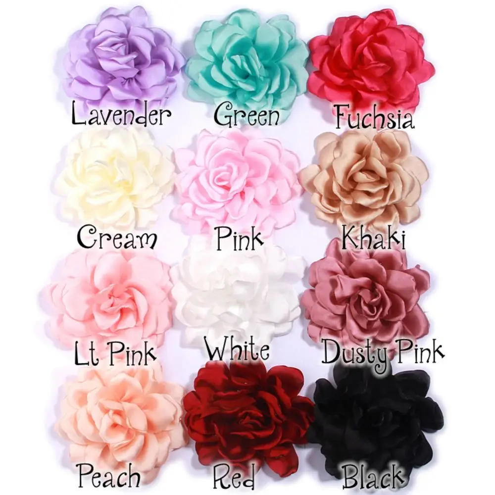 Handmade Lapel Pin Accessories Fabric Artificial Flowers Wedding Dress Decoration Big Satin Chest Flower Corsage Burned Edge DIY