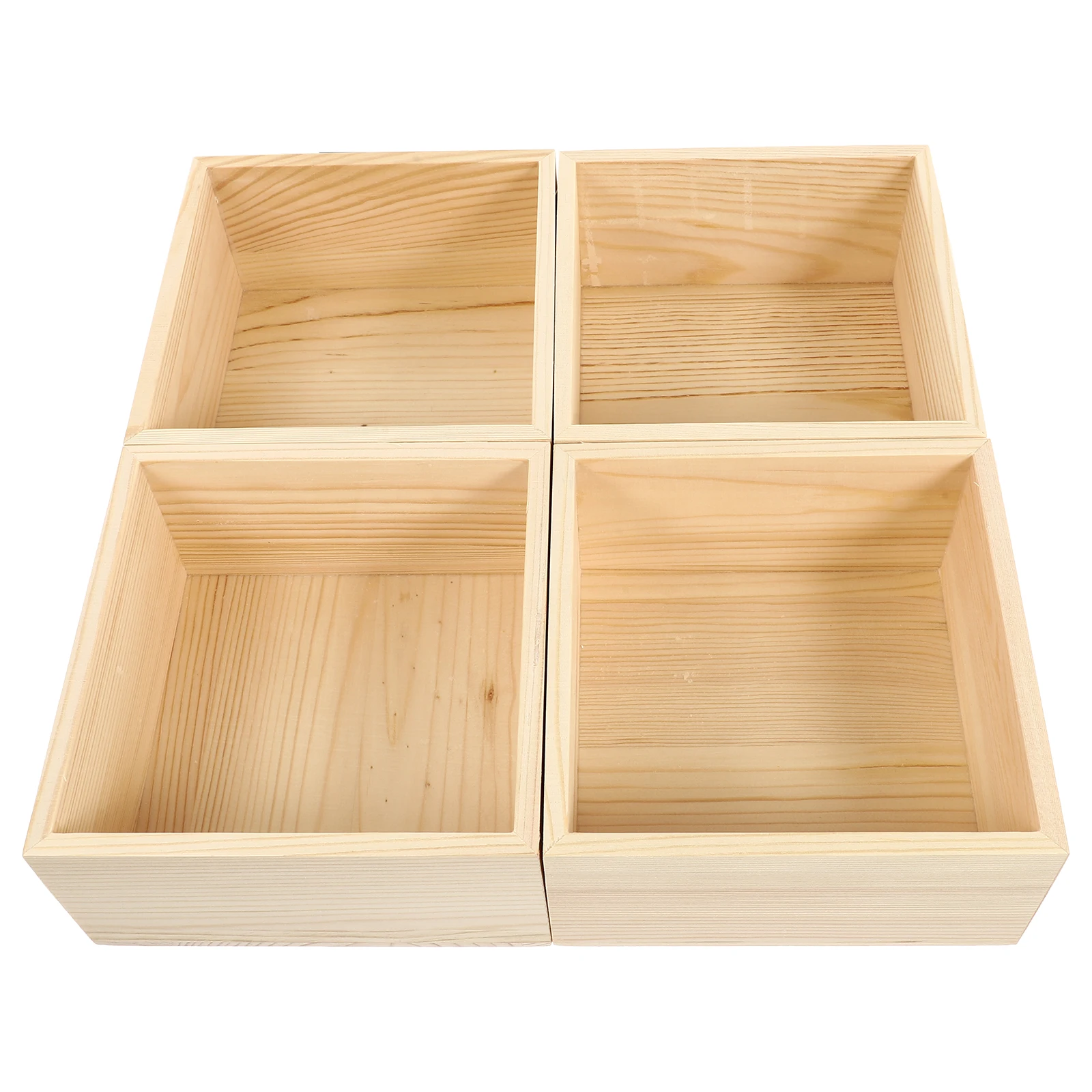 

4pcs Solid Wood Small Jewelry Storage Box Drawer Organizer Case For Necklaces Bracelets Earrings Watches Gift Packing Decorative