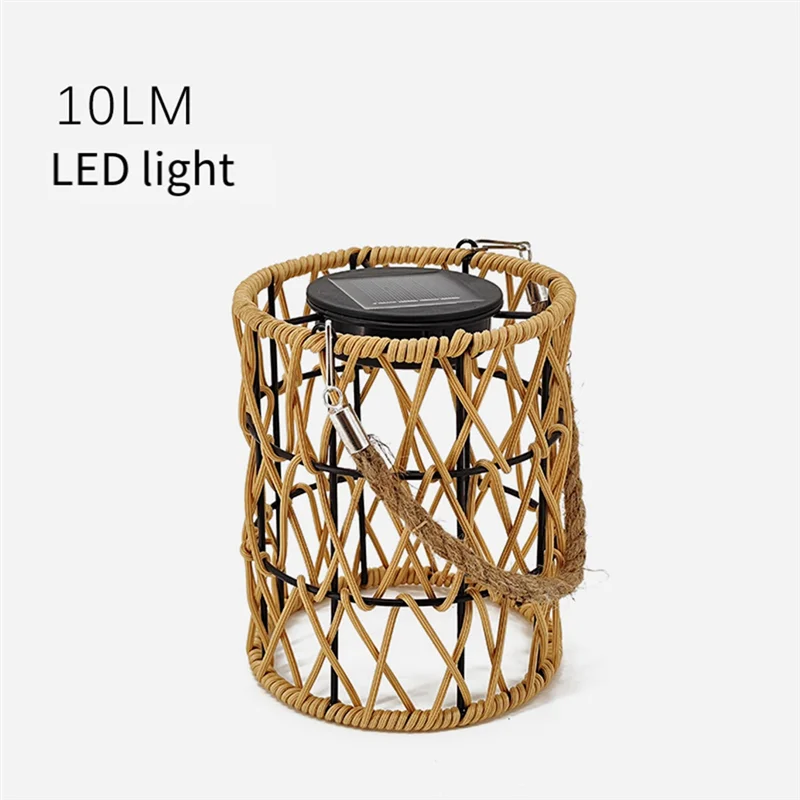 

AEE4-Hollow Out Solar Hanging Light Iron Rattan Woven Solar Light Garden Solar Hanging Lantern Yard Decorative Hanging Light
