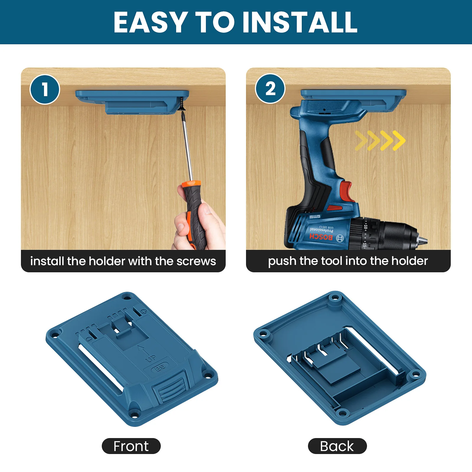 Für Dewalt/Milwaukee/Makita/Bosch/Ridgid/AEG 18V Akku-Werkzeughalter Wandmontage Werkzeughalterung Befestigungsvorrichtung Werkzeughalter – Detail 26
